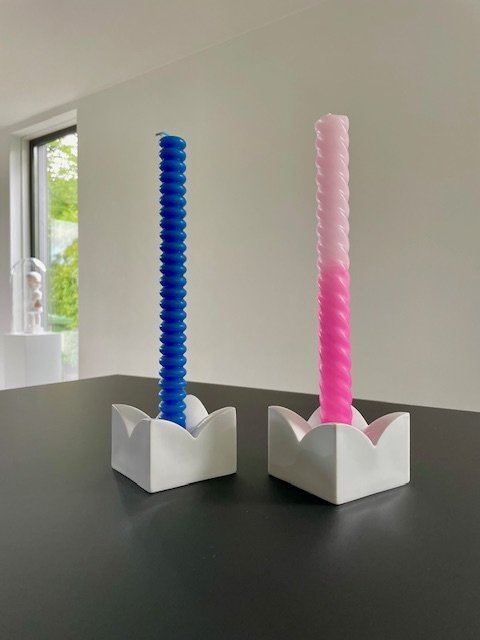 Image 1 of Set van 2 Vintage Porseleinen Kaarsenhouders | Arzberg Design