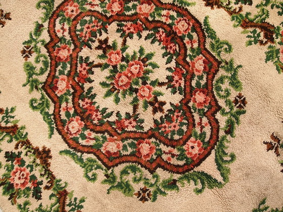 Image 1 of Vintage Belgian Savonnerie Rug 6.5'x9.8' - 1960s Garden Design (1C270)