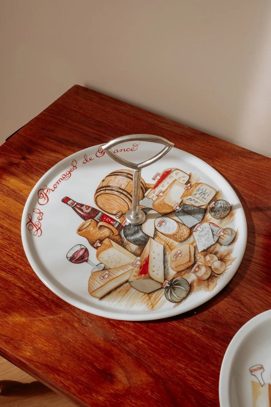 Image 1 of Vintage French cheese plates + large serving dish