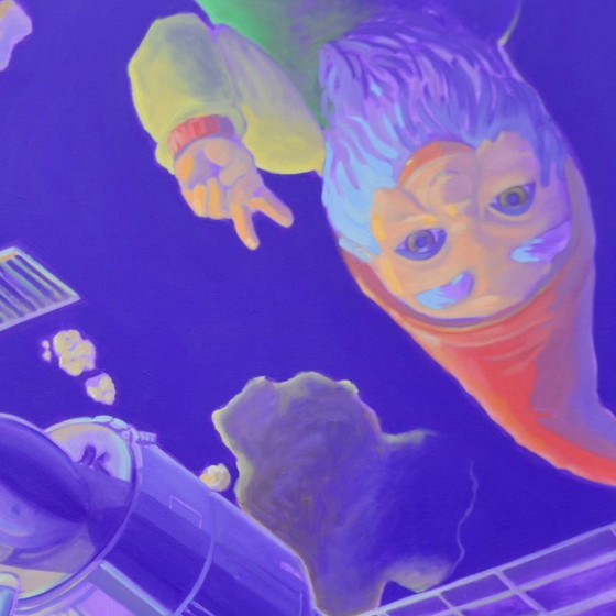 Image 1 of Entre maïs et crème, huile sur toile, 150 x 100 cm, Sandra Kolondam