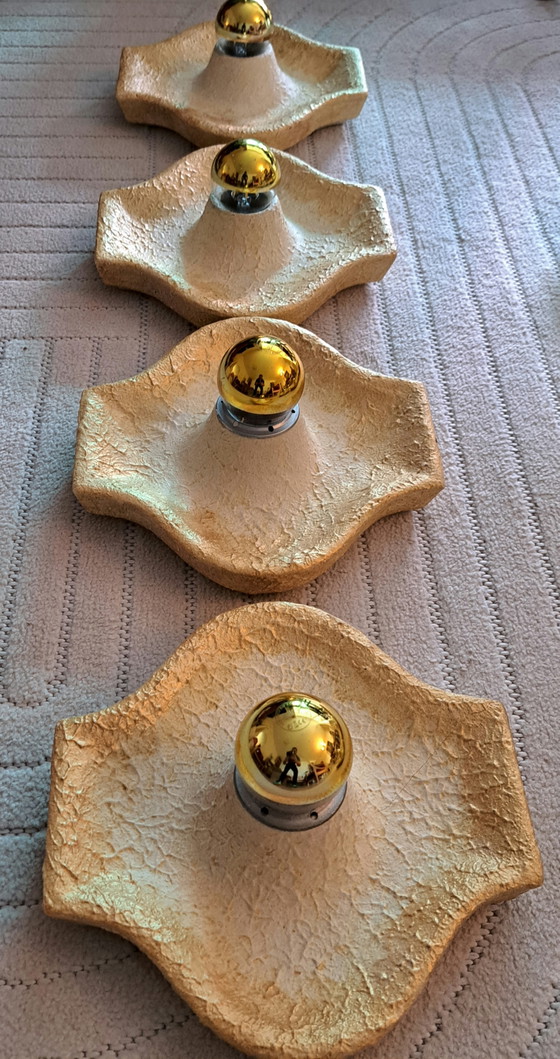 Exceptional 1970s Vintage Sculptural Wall Light With A Highly Distinctive Organic Relief Design. – Ceramic (photo 10 of 10)