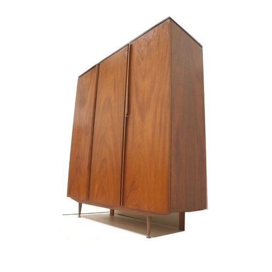 Image 1 of Vintage 3-door wardrobe with shelves and storage space from the 1960s