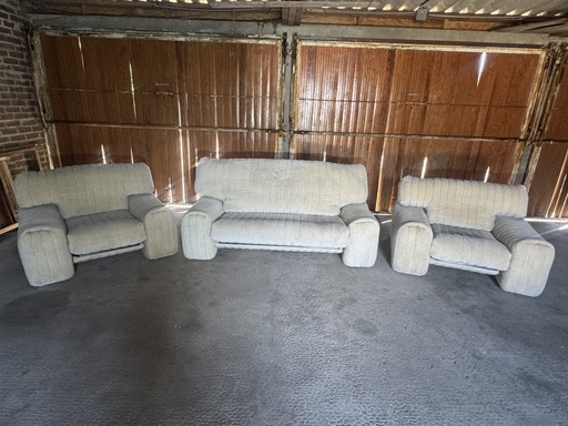 Rare Salon Vintage Ligne Roset – Made in France – Canapé & 2 Fauteuils – Années 1970/1980 – 3 5 zitsbanken (photo 2 of 15)