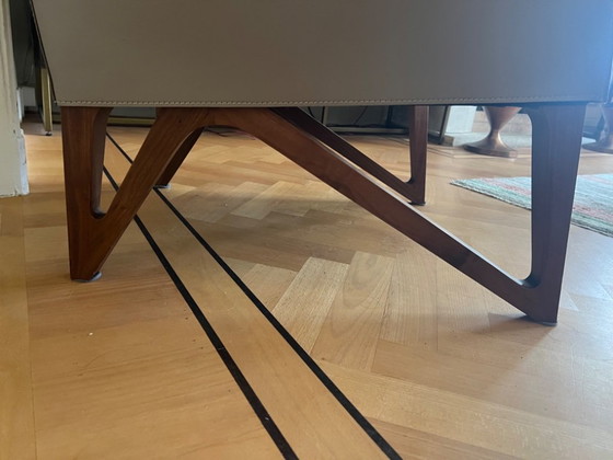 Image 1 of 2x Giorgetti leren leunstoelen