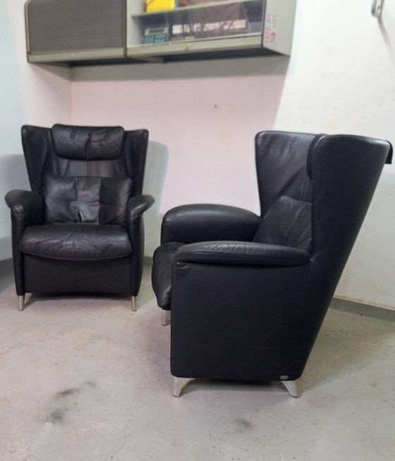 De Sede DS-23 Poltrone + Pouf, Pelle Nera, Nero (foto 2 di 10)