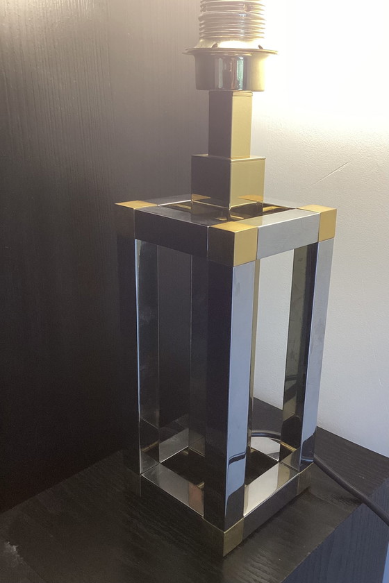 Image 1 of Lampada vintage pesante in stile Willy Rizzo, ottone cromato