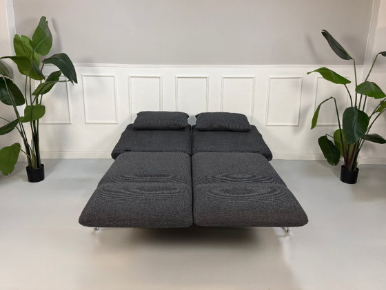 Image 1 of Brühl Roro Medium Fabric Grey Sofa + Ottoman