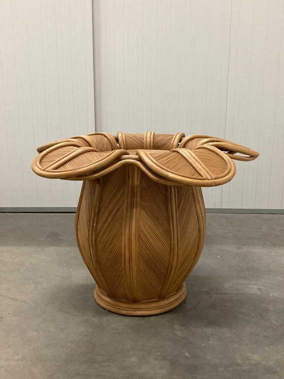 Image 1 of Flower rattan table 'Vivai del Sud', 1980s 