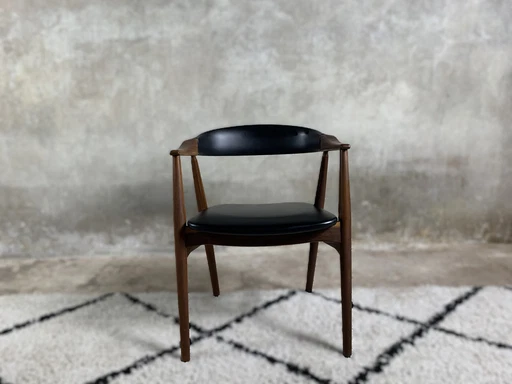 Armchair Model 213 In Teak And Imitation Leather/Skai Designed By Th Harlev For Farstrup Mobel