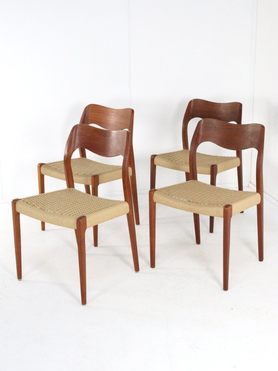 Image 1 of Set di 4 sedie Niels O Möller modello 71 vintage danese