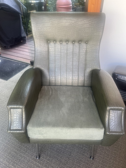 Poltrona vintage anni '50-'60 – fauteuils, Skai, Textile