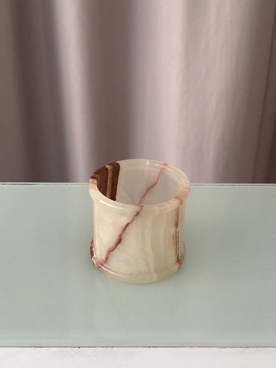 Vintage Onyx Cachepot / Pennenhouder – Decoratieve objecten, Stone (photo 5 of 7)