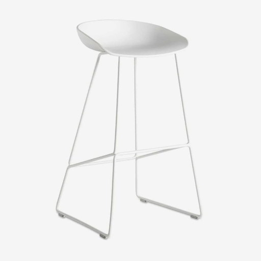 Hay AAS 38 High Bar Stool White Steel Base 75cm.