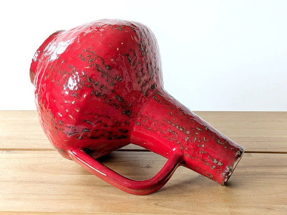 Image 1 of Large Carstens Tönnieshof Red Pitcher Vase | 1960s West German Pottery