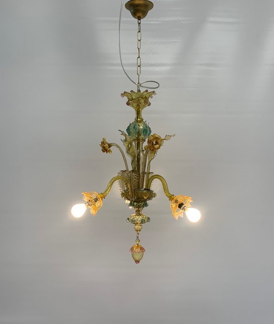 Image 1 of Vintage Murano Chandelier Attributed to Galliano Ferro, 1940, Made in Italy