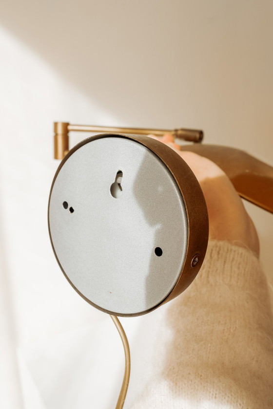 Image 1 of Lampada da parete vintage in ottone con dimmer integrato