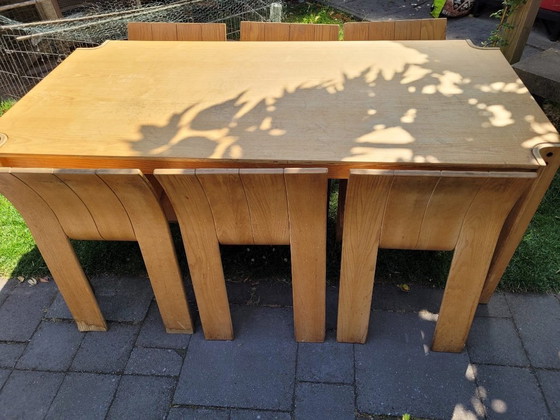 Image 1 of 6 Gijs Bakker strip chairs and table