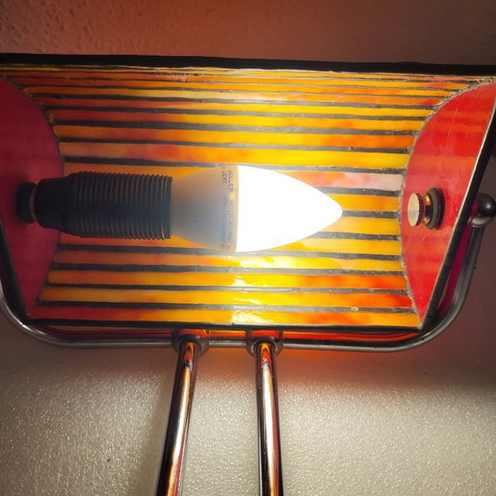 Tyffany and Chrome Table Lamp – Glass (photo 8 of 16)