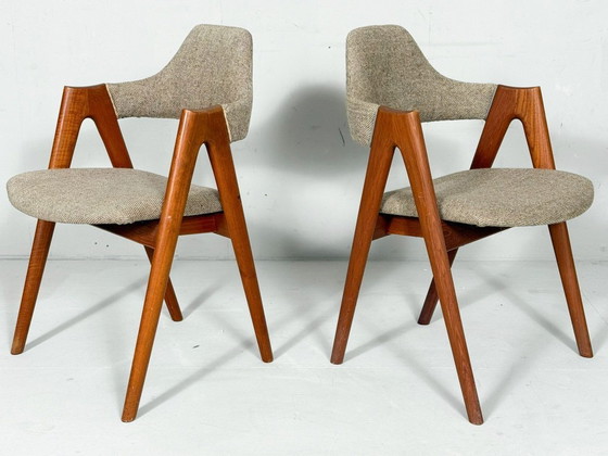 Image 1 of Set di 5 sedie/sedie da pranzo di Kai Kristiansen per Sva Møbler, modello: 'Compas', Danimarca, anni '60