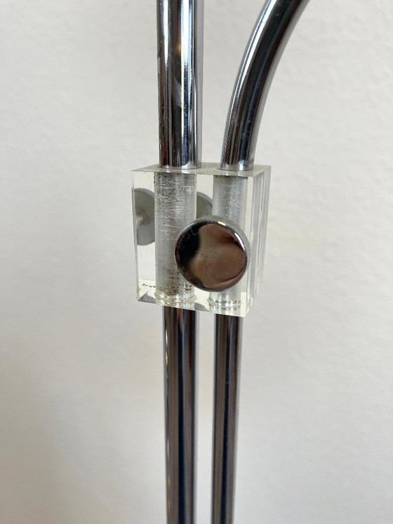 Image 1 of Space Age floor lamp, chrome, 2-light, globe spotlights