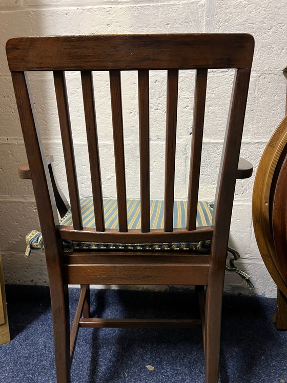 8 sillas de comedor inglesas con reposabrazos – Terciopelo, Madera (photo 7 of 8)