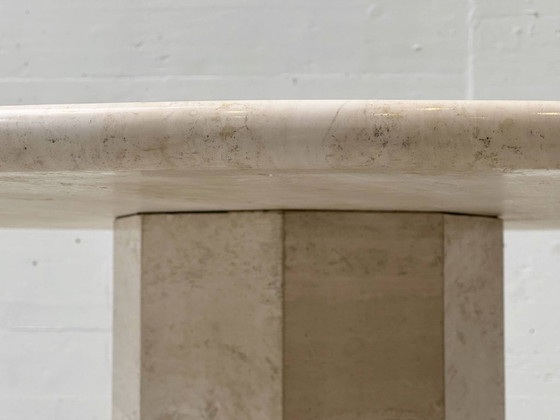 Image 1 of Mesa redonda de travertino, Italia, años 70