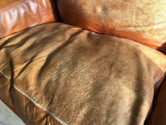 Image 1 of Canapé Poltrona Frau Socrates, design italien, cuir, cognac