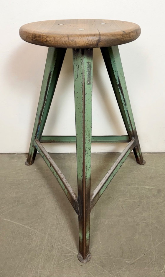 Image 1 of Sgabello da officina industriale verde, anni '60