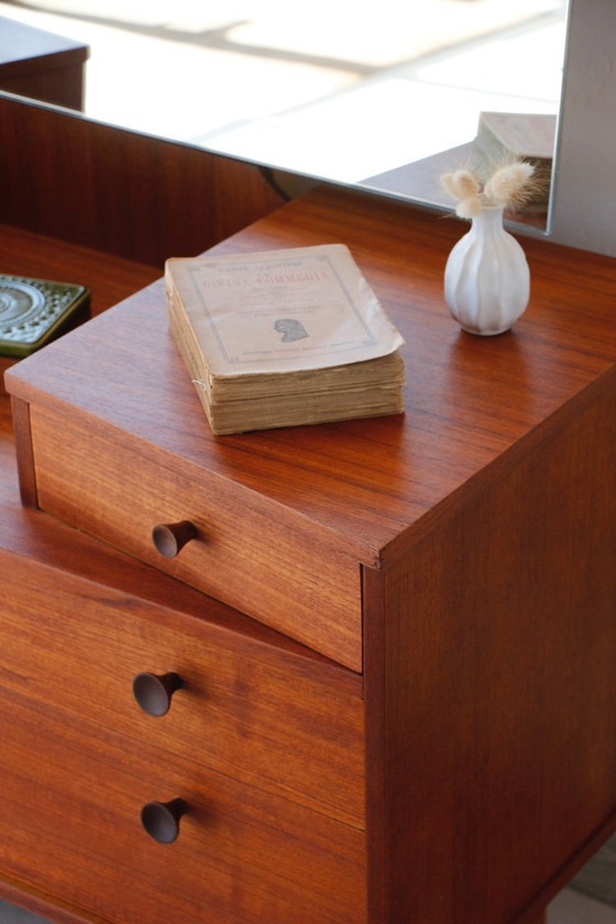 Image 1 of Vintage teakhouten kaptafel Avalon - Scandinavisch design uit het midden van de 20e eeuw