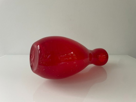 Image 1 of Mouth-blown designer vase of red glass