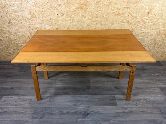 Tavolino da caffè o tavolo da pranzo regolabile in rovere, design danese anni '60 '70 – Tavolini da caffè (photo 12 of 21)