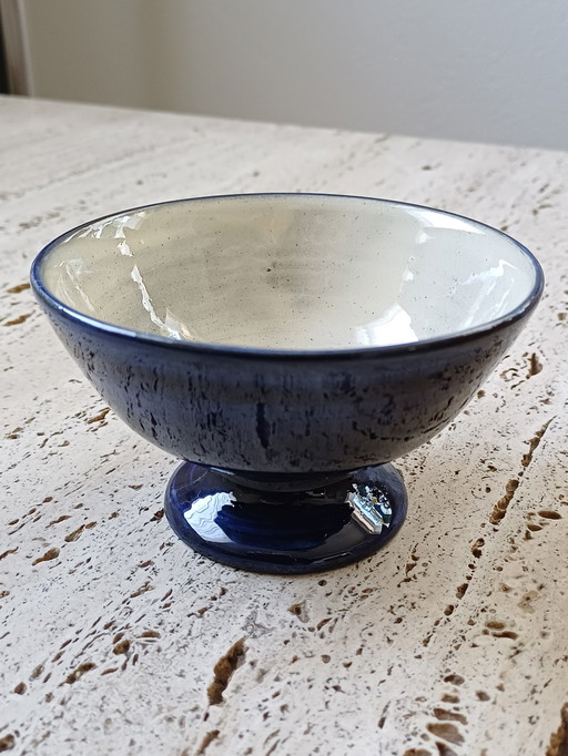 Ciotola in ceramica blu Jakob Gelzer degli anni '60