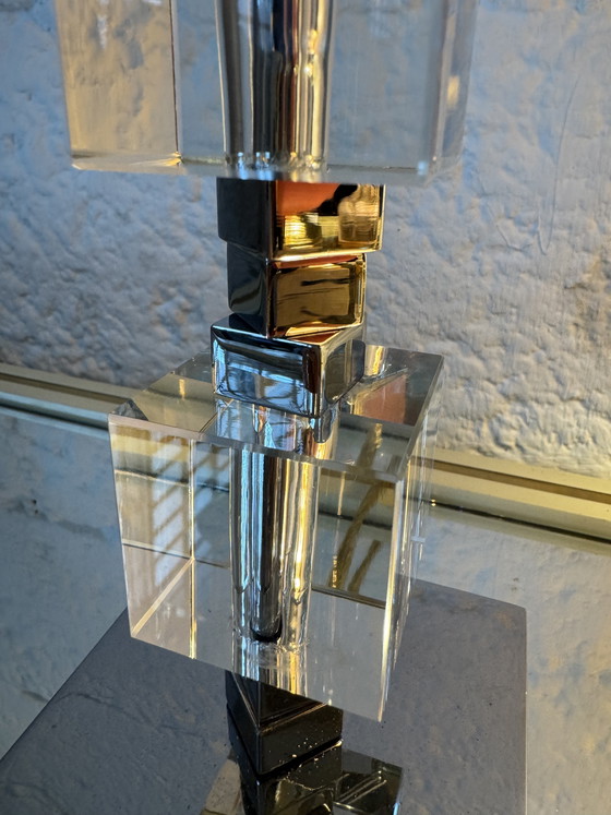 Image 1 of Art Deco lamp in chrome and crystal
