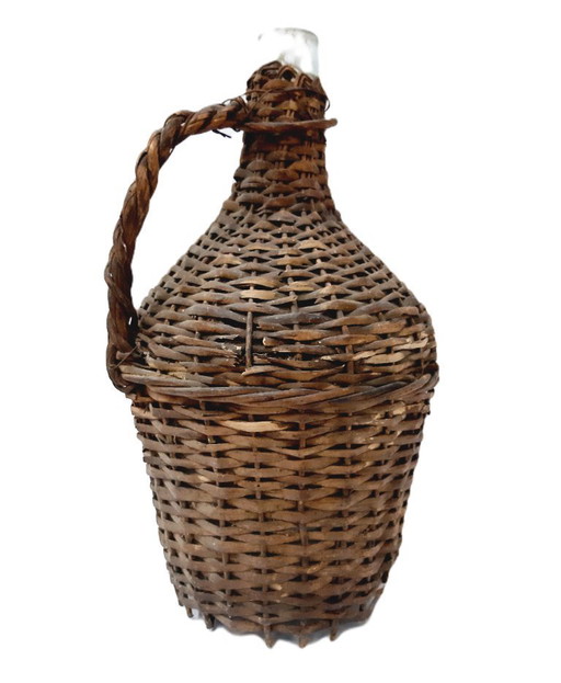 Antique wicker demijohn