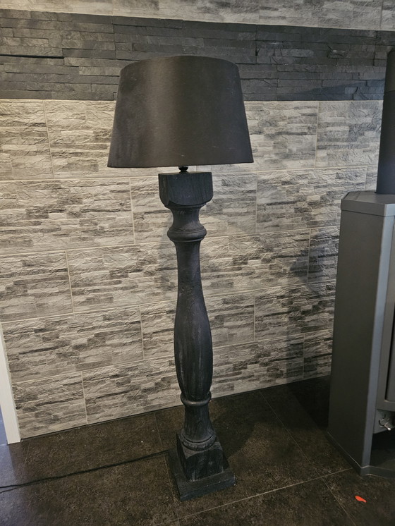 Image 1 of Lámpara de pie XXL sólida y de alta calidad en estilo balaustre | Madera noble