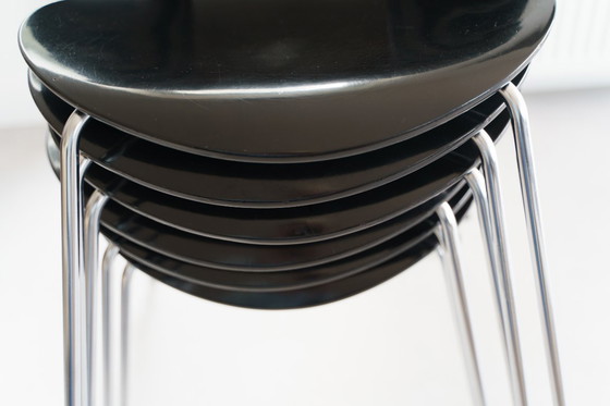Image 1 of 6 chaises papillon + table Superellips par Arne Jacobsen pour Fritz Hansen