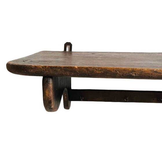 Image 1 of Perchero antiguo de estilo rústico francés, sobrio y shabby chic, de madera maciza, años 20