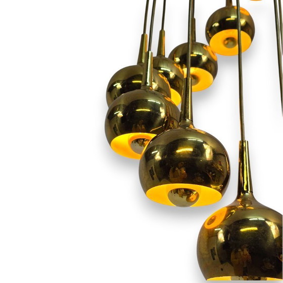 Image 1 of Hans-Agne Jakobsson Cascade lamp in brass 10 cups 1960s
