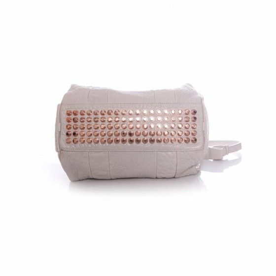 Image 1 of Borsa Rockie Alexander Wang, grigio chiaro con borchie color rosa.
