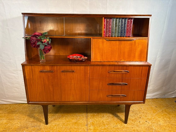 Image 1 of Mid Century Retro Teak Sideboard / Highboard by Jentique Circa 1960  A fantastic mid century modern teak sideboard / highboard b