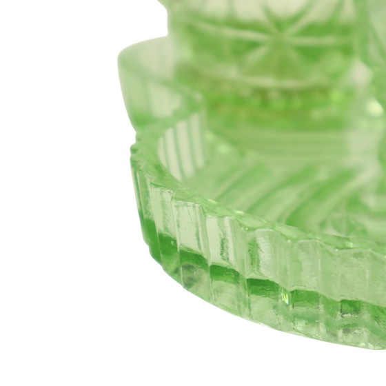 Image 1 of Set de toilette en cristal vert Set Boudoir