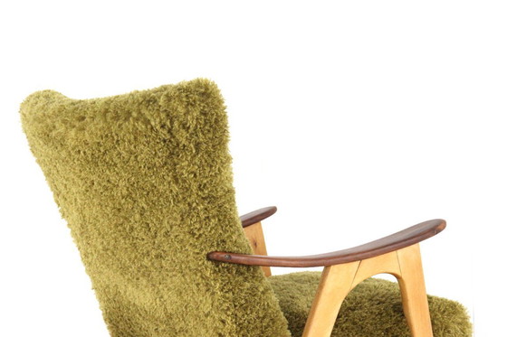 Image 1 of Two tone doodle fauteuil 'Wing' vintage gestoffeerd 