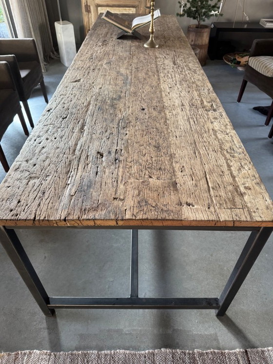 Image 1 of Grande table à manger rustique et robuste en chêne massif, fabriquée sur mesure, 320 cm !