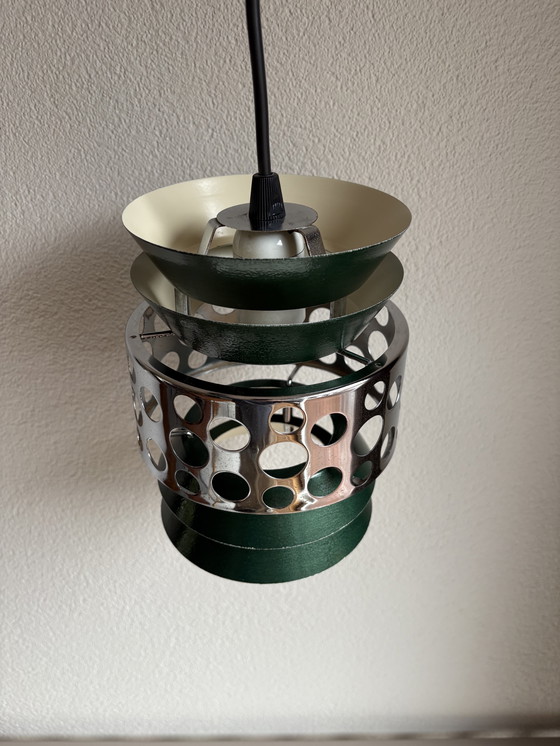 Image 1 of Lampada a sospensione vintage verde massiccia