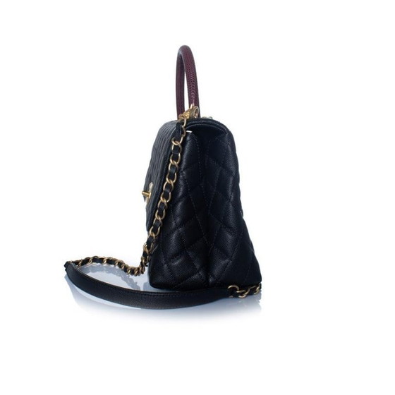 Image 1 of Chanel, coco top handle bag in black caviar leather