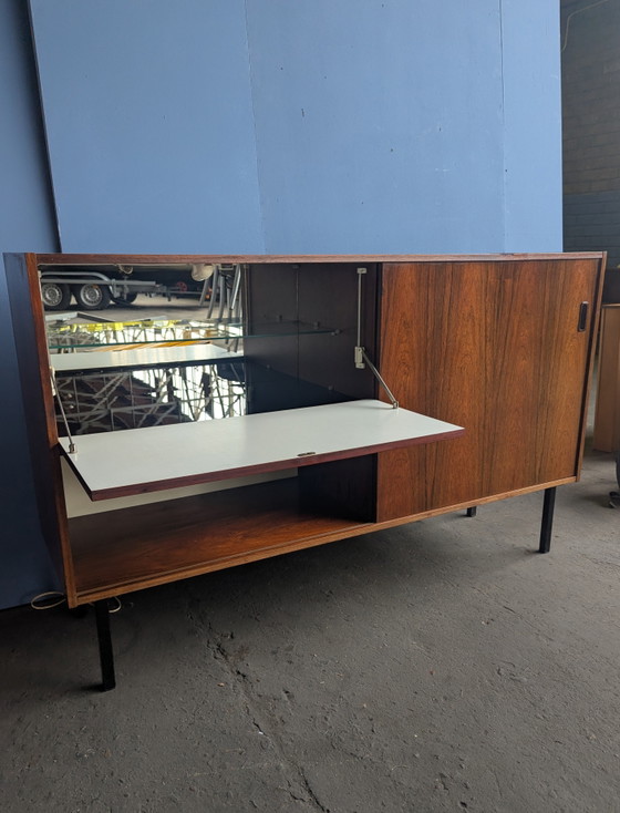 Mid Century Dressoir/ Wandkast Met Bargedeelte 1960s – Metal, Wood (photo 7 of 14)