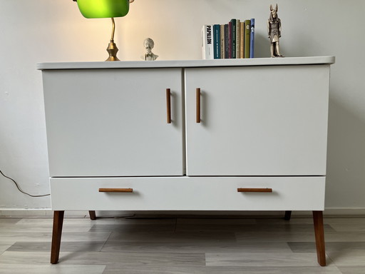 Vintage cabinet dresser | teak & white