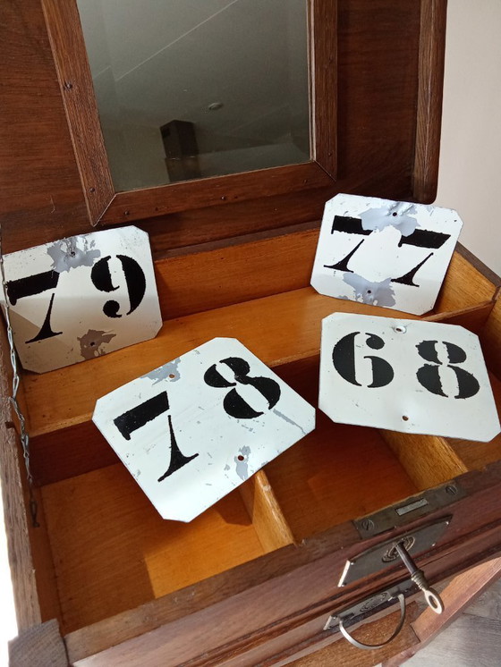 Image 1 of House numbers, Vintage '60-70&80 metal with coating. Patina:yes