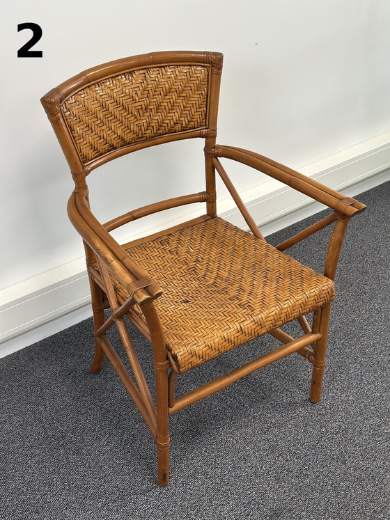 Poltrona in rattan e bambù anni '70 – Sedia da pranzo vintage in canna intrecciata – Sedie da pranzo (photo 8 of 14)
