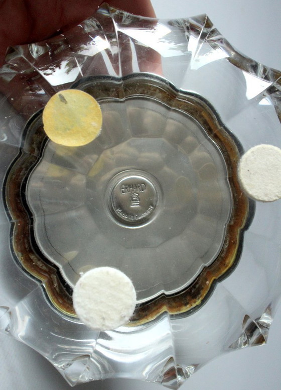 Image 1 of Originele Roulette asbak Erhard & Söhne - Kristalglas/metaal - Vintage